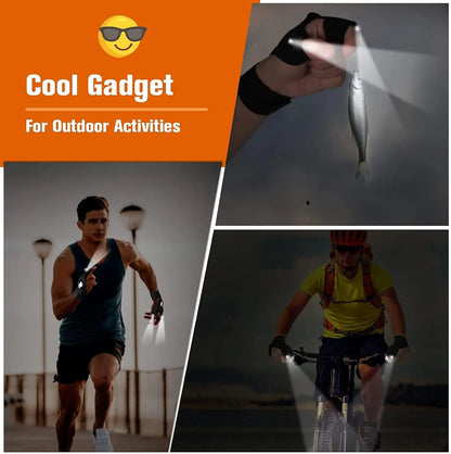 LED Flashlight Gloves – Waterproof Fingerless Half Finger Gloves for Outdoor Fishing & Cycling - ZOOMNSTORE