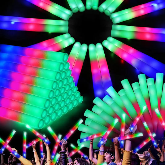 Colorful LED Glow Sticks - RGB Foam Cheer Tubes for Parties  Events - ZOOMNSTORE