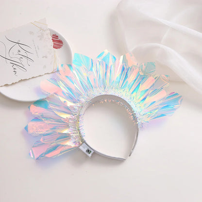 Light up Headband Glowing Crown Singers LED Laser Hairband Flashing Headdress Luminous Crown Nightclub Cosplay Party Headwear - ZOOMNSTORE
