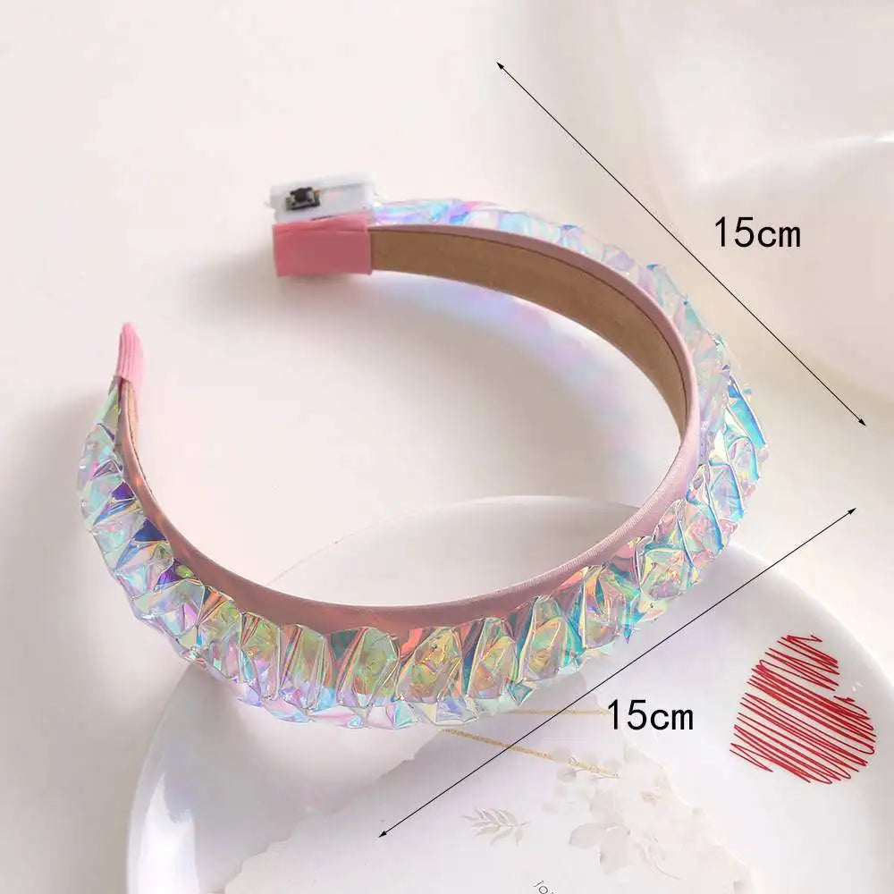 Light up Headband Glowing Crown Singers LED Laser Hairband Flashing Headdress Luminous Crown Nightclub Cosplay Party Headwear - ZOOMNSTORE