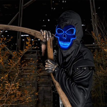 Halloween Horror Skull Mask LED Cold Light Mask LED Halloween Mask Cosplay Mask Halloween Party Decoration Luminous Skull Masks - ZOOMNSTORE