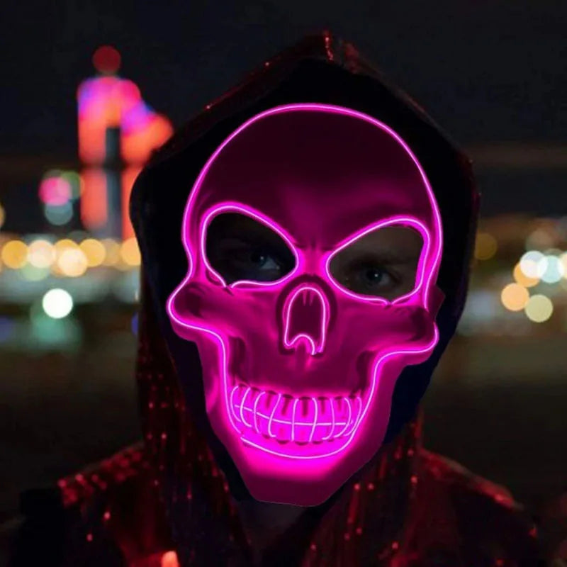 Halloween Horror Skull Mask LED Cold Light Mask LED Halloween Mask Cosplay Mask Halloween Party Decoration Luminous Skull Masks - ZOOMNSTORE