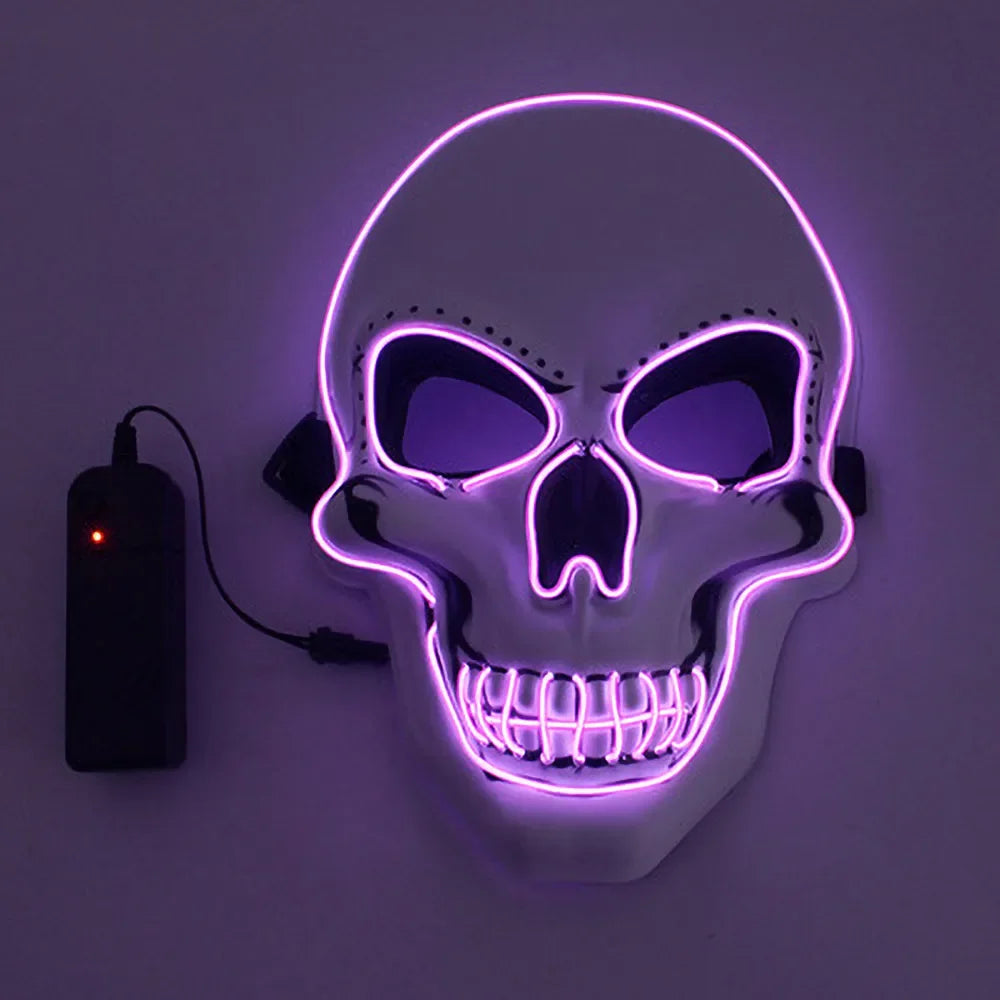Halloween Horror Skull Mask LED Cold Light Mask LED Halloween Mask Cosplay Mask Halloween Party Decoration Luminous Skull Masks - ZOOMNSTORE