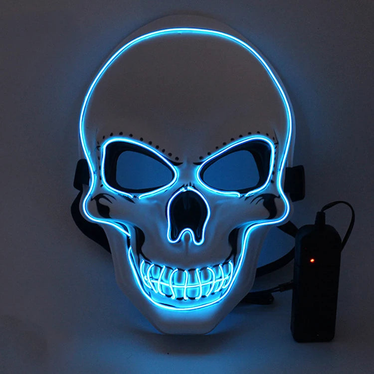 Halloween Horror Skull Mask LED Cold Light Mask LED Halloween Mask Cosplay Mask Halloween Party Decoration Luminous Skull Masks - ZOOMNSTORE