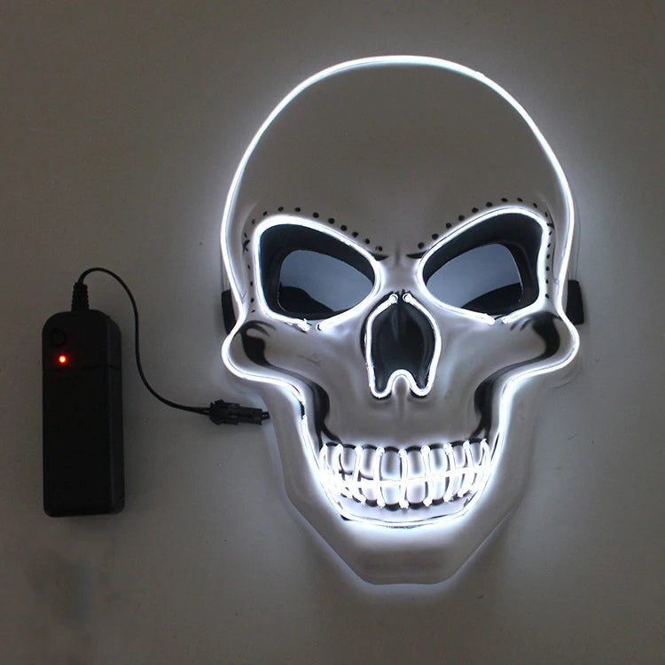 Halloween Horror Skull Mask LED Cold Light Mask LED Halloween Mask Cosplay Mask Halloween Party Decoration Luminous Skull Masks - ZOOMNSTORE