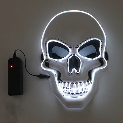 Halloween Horror Skull Mask LED Cold Light Mask LED Halloween Mask Cosplay Mask Halloween Party Decoration Luminous Skull Masks - ZOOMNSTORE