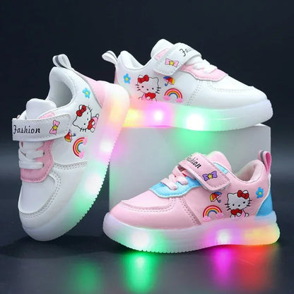 Hello Kitty LED Sneakers for Girls - Cute Kawaii Canvas Shoes - ZOOMNSTORE