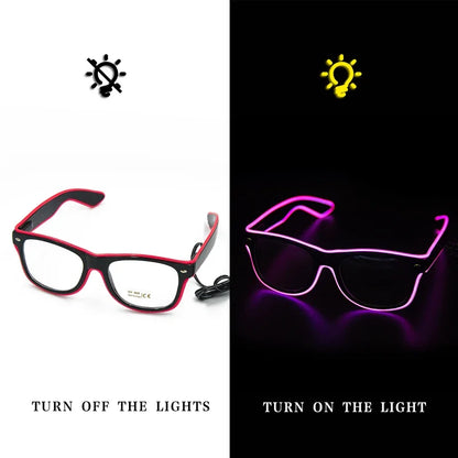 LED Flashing Glasses - Luminous Party Sunglasses Bright Novelty Gift - ZOOMNSTORE