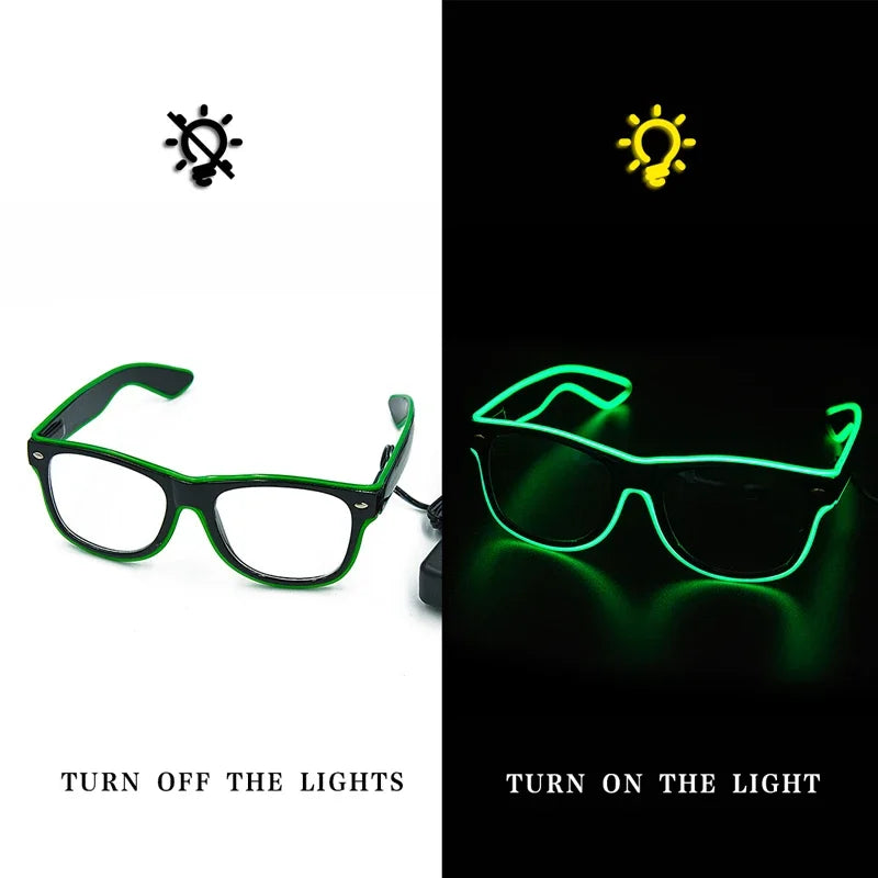 LED Flashing Glasses - Luminous Party Sunglasses Bright Novelty Gift - ZOOMNSTORE