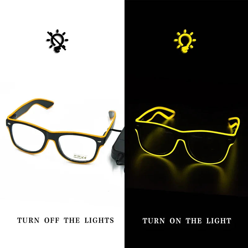 LED Flashing Glasses - Luminous Party Sunglasses Bright Novelty Gift - ZOOMNSTORE