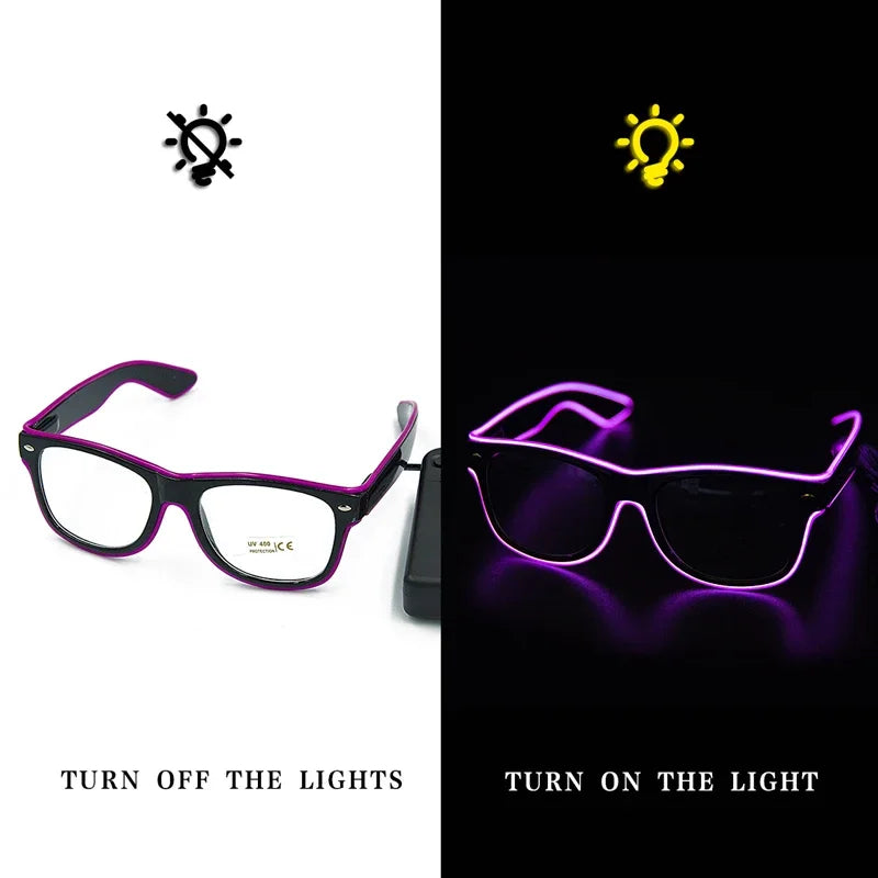 LED Flashing Glasses - Luminous Party Sunglasses Bright Novelty Gift - ZOOMNSTORE