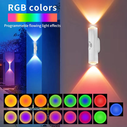 Motion Sensor RGB LED Night Light - Rechargeable Magnetic Wall Lamp for Mood Ambient Lighting - ZOOMNSTORE