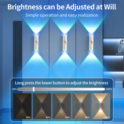 Motion Sensor RGB LED Night Light - Rechargeable Magnetic Wall Lamp for Mood Ambient Lighting - ZOOMNSTORE