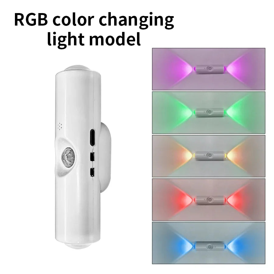 Motion Sensor RGB LED Night Light - Rechargeable Magnetic Wall Lamp for Mood Ambient Lighting - ZOOMNSTORE