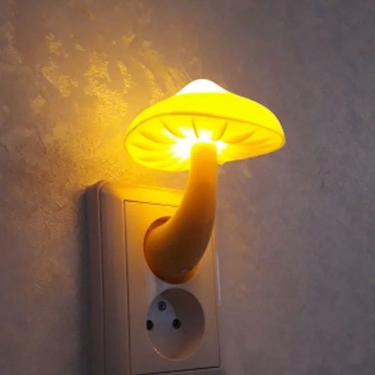 LED Mushroom Night Light - Energy Saving Wall Lamp with EU Plug - ZOOMNSTORE