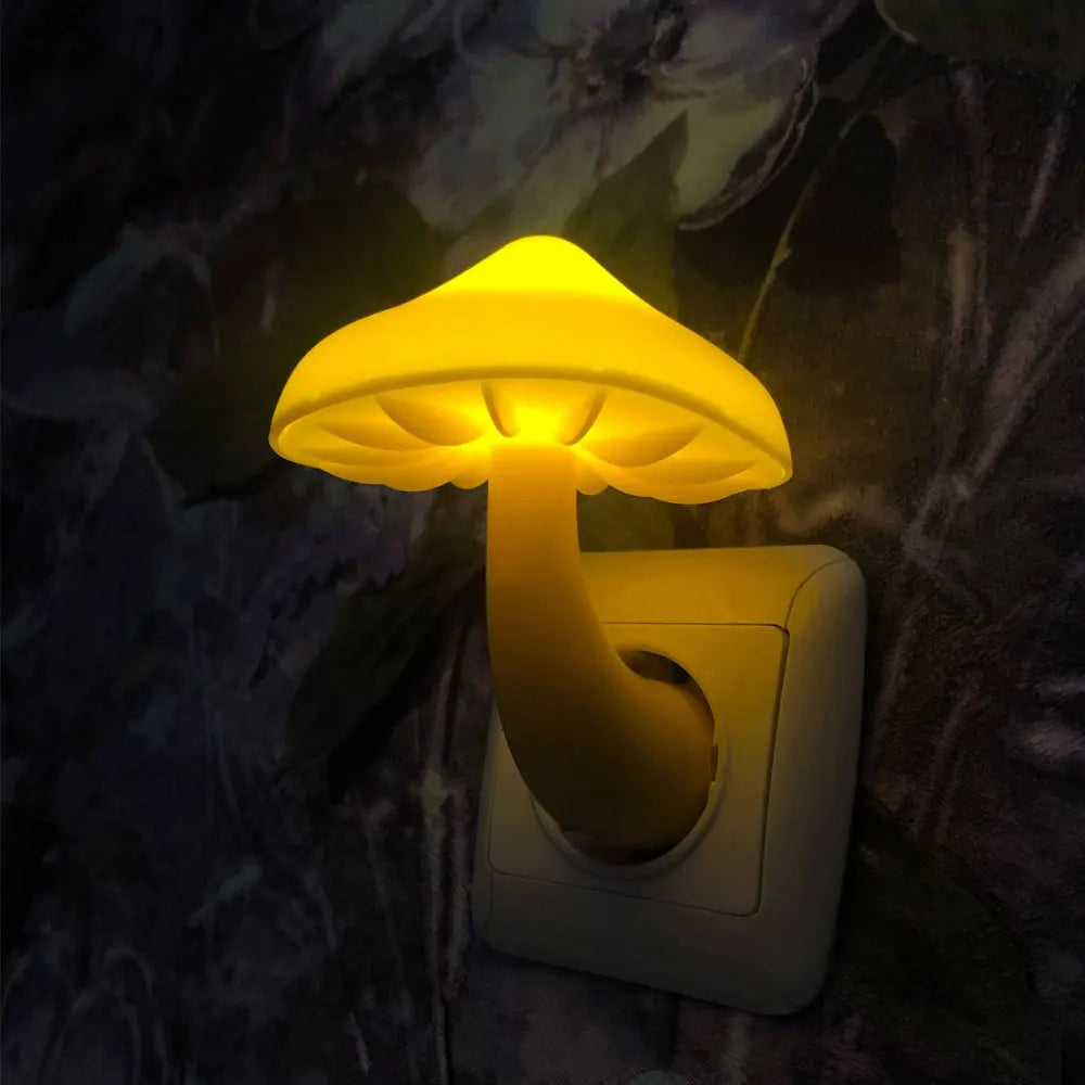 LED Mushroom Night Light - Energy Saving Wall Lamp with EU Plug - ZOOMNSTORE