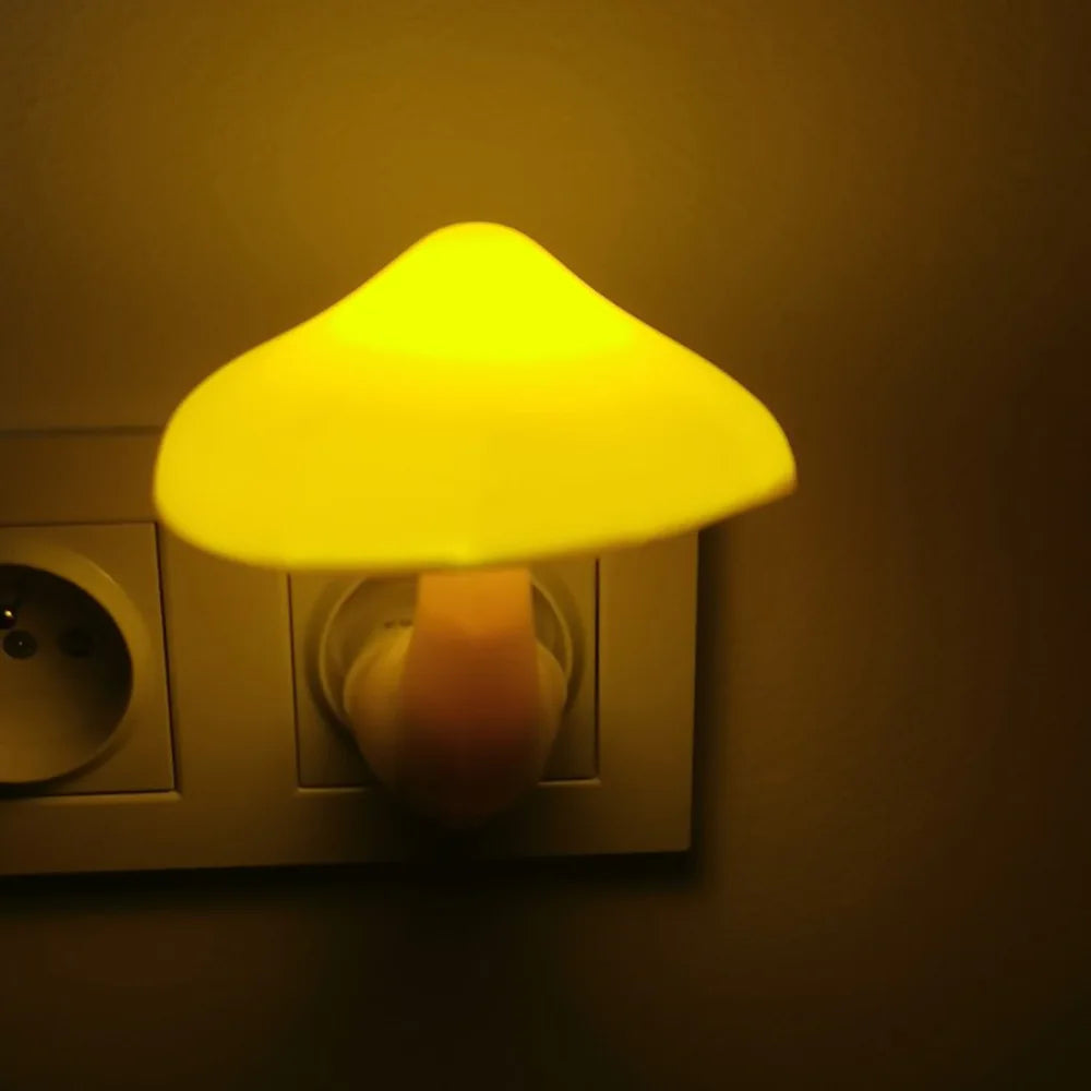 LED Mushroom Night Light - Energy Saving Wall Lamp with EU Plug - ZOOMNSTORE
