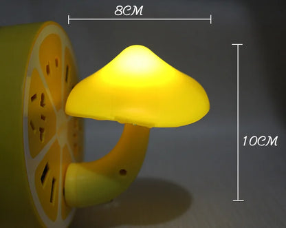 LED Mushroom Night Light - Energy Saving Wall Lamp with EU Plug - ZOOMNSTORE