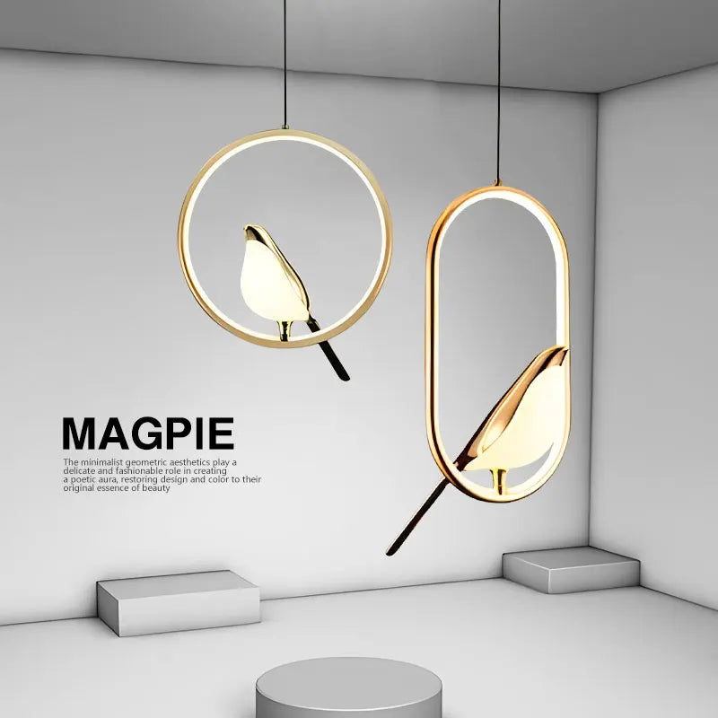 Magpie LED Pendant Lamp - Indoor Chandelier Light for Bedroom Black  Silver Hanging Light - ZOOMNSTORE