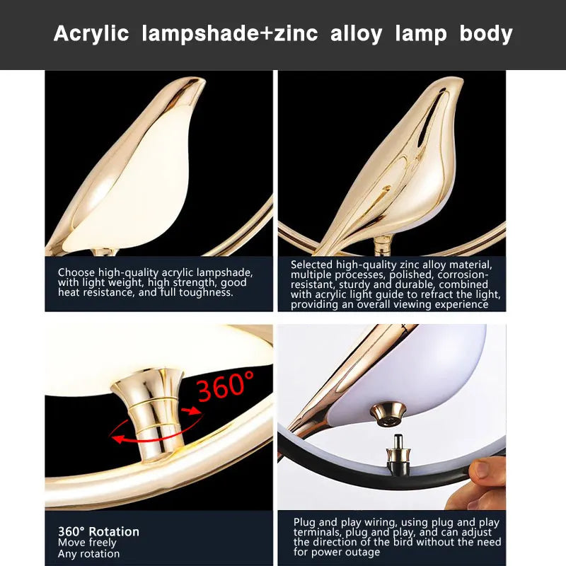 Magpie LED Pendant Lamp - Indoor Chandelier Light for Bedroom Black  Silver Hanging Light - ZOOMNSTORE