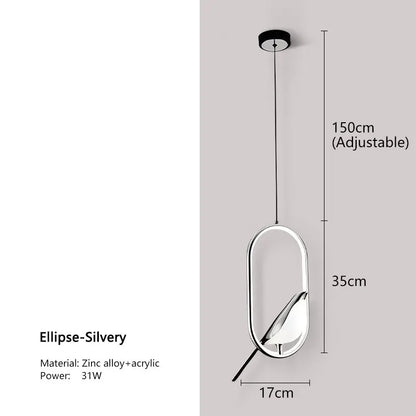 Magpie LED Pendant Lamp - Indoor Chandelier Light for Bedroom Black  Silver Hanging Light - ZOOMNSTORE