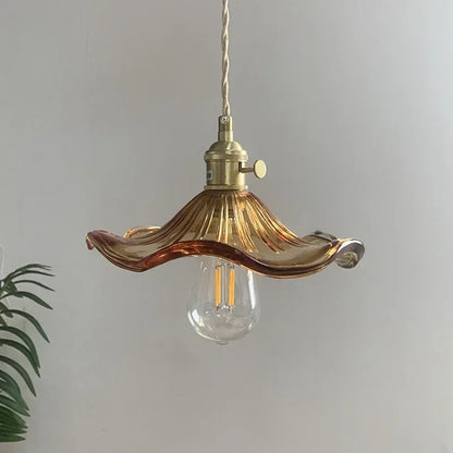 Nordic Style LED Pendant Light - Colorful Glass Copper Hanging Lamp for Bedroom  Living Room - ZOOMNSTORE