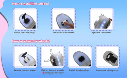 LED Roller Skates - Rechargeable Wheeled Sports Shoes with Lights & Massage Feature - ZOOMNSTORE