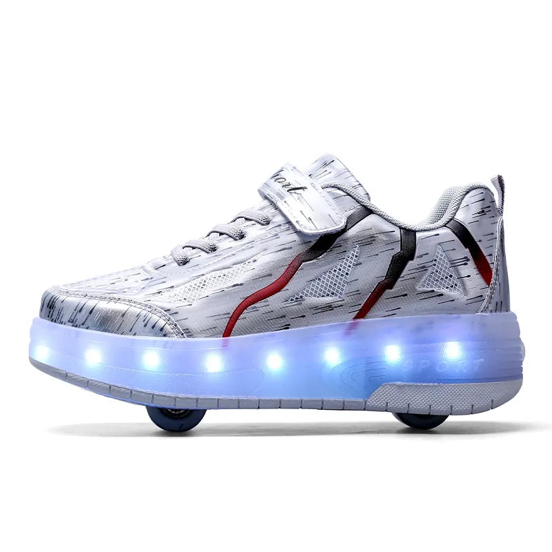 LED Roller Skates - Rechargeable Wheeled Sports Shoes with Lights & Massage Feature - ZOOMNSTORE