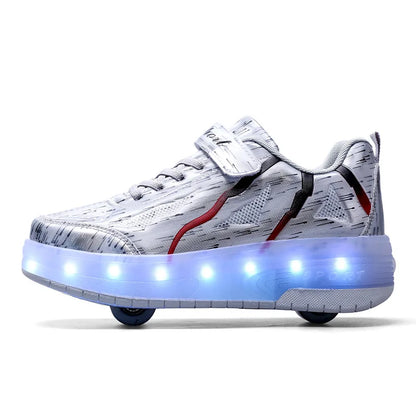 LED Roller Skates - Rechargeable Wheeled Sports Shoes with Lights & Massage Feature - ZOOMNSTORE