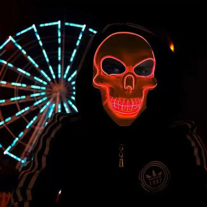 Halloween Horror Skull Mask LED Cold Light Mask LED Halloween Mask Cosplay Mask Halloween Party Decoration Luminous Skull Masks - ZOOMNSTORE