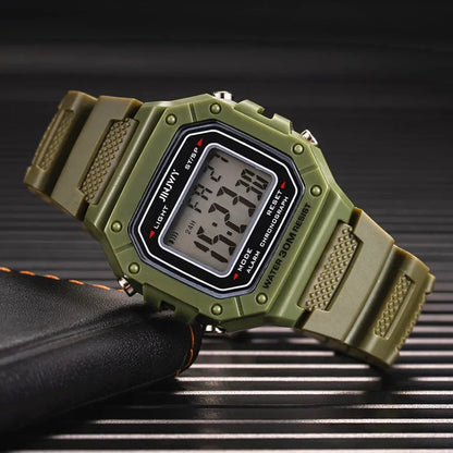 LED Sports Watch Men - Digital Wristwatch With Waterproof Silicone Band & Shock Resistant - ZOOMNSTORE