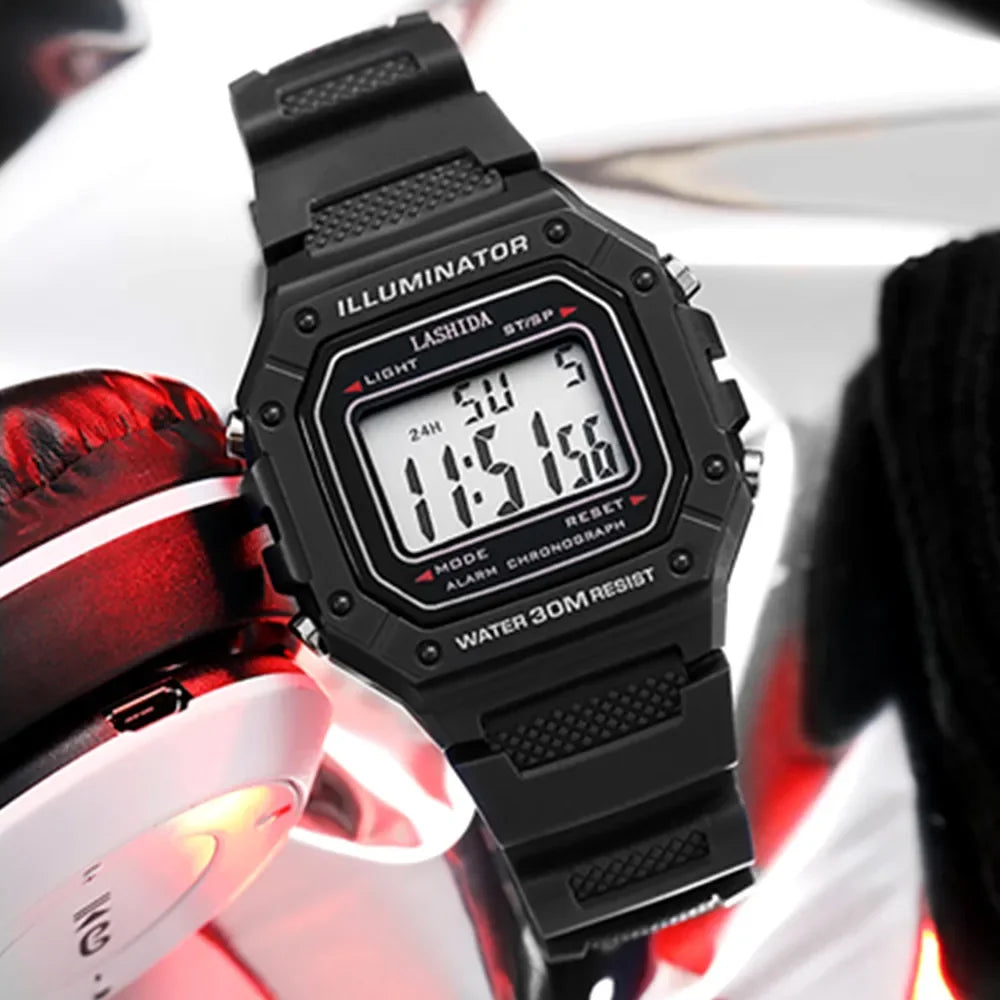 LED Sports Watch Men - Digital Wristwatch With Waterproof Silicone Band & Shock Resistant - ZOOMNSTORE