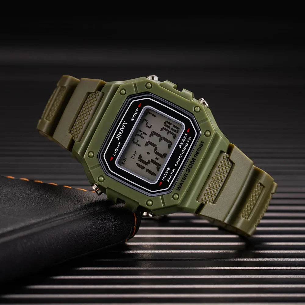 LED Sports Watch Men - Digital Wristwatch With Waterproof Silicone Band & Shock Resistant - ZOOMNSTORE