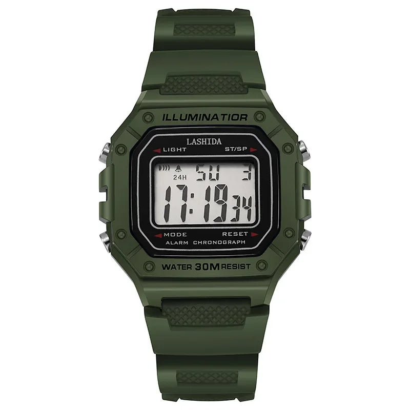 LED Sports Watch Men - Digital Wristwatch With Waterproof Silicone Band & Shock Resistant - ZOOMNSTORE