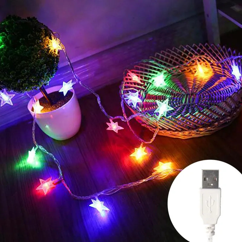 LED String Lights - Outdoor Star Fairy Lights for Party Wedding Garden Christmas Decor - ZOOMNSTORE