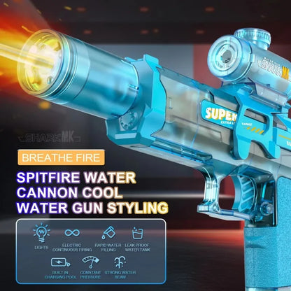 LED Water Gun Toy - Automatic Light-Up Pistol for Kids Summer Beach Pool Fun - ZOOMNSTORE