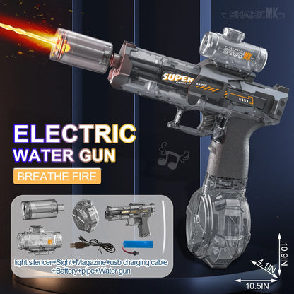 LED Water Gun Toy - Automatic Light-Up Pistol for Kids Summer Beach Pool Fun - ZOOMNSTORE