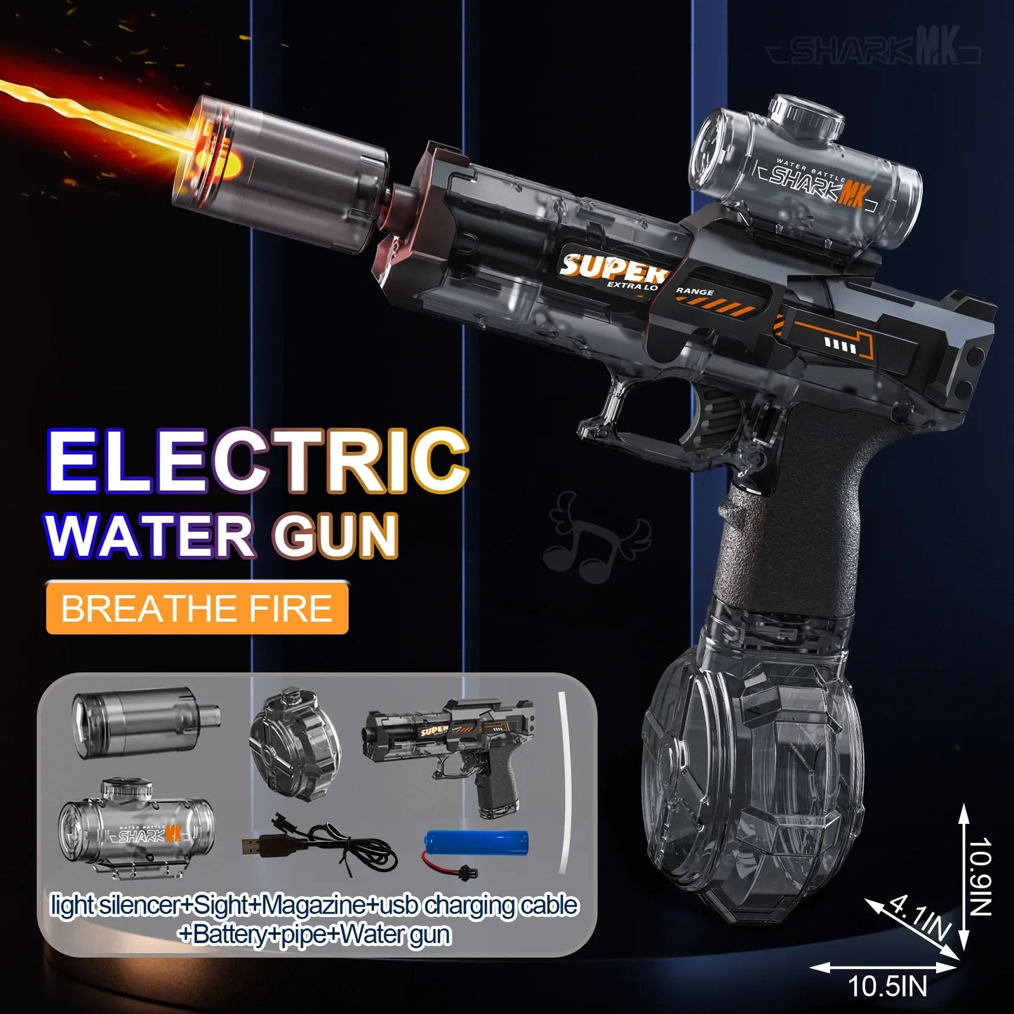 LED Water Gun Toy - Automatic Light-Up Pistol for Kids Summer Beach Pool Fun - ZOOMNSTORE