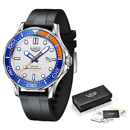 LIGE 2025 Luxury Mens Dive Watch - Waterproof Sport Watch with Date  Box - ZOOMNSTORE