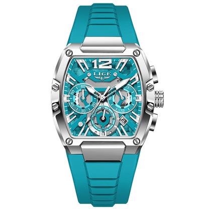 LIGE Mens Quartz Watch - Waterproof Silicone Sport Watch with Calendar and Luminous Features - ZOOMNSTORE