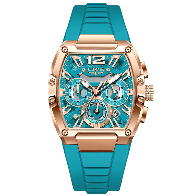 LIGE Mens Quartz Watch - Waterproof Silicone Sport Watch with Calendar and Luminous Features - ZOOMNSTORE