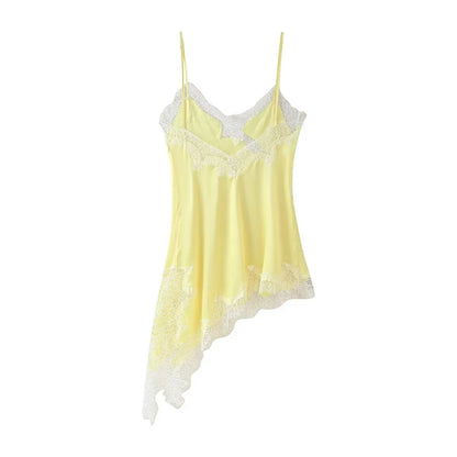 Two-Tone Lace Asymmetric Dress - Womens SpringSummer Fashion - ZOOMNSTORE