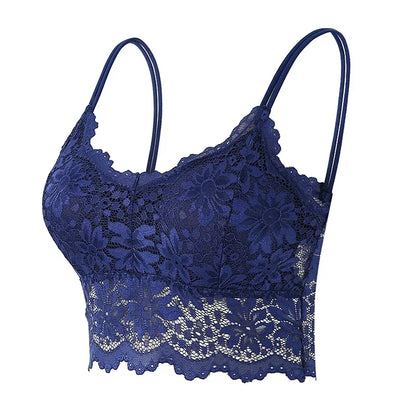 Sexy Lace Bras Top Comfortable Bralette Solid Color Women Underwear Female Hollow Out Wireless Breathable Lingerie Seamless Bra - ZOOMNSTORE