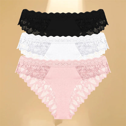 Lace Hollow Out Womens Underwear - Sexy Low-Waist Floral Briefs Breathable Lingerie - ZOOMNSTORE