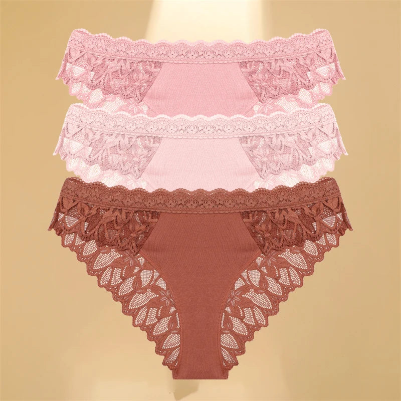 Lace Hollow Out Womens Underwear - Sexy Low-Waist Floral Briefs Breathable Lingerie - ZOOMNSTORE