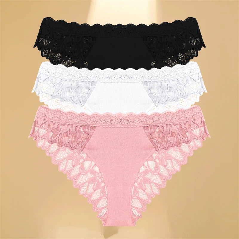Lace Hollow Out Womens Underwear - Sexy Low-Waist Floral Briefs Breathable Lingerie - ZOOMNSTORE