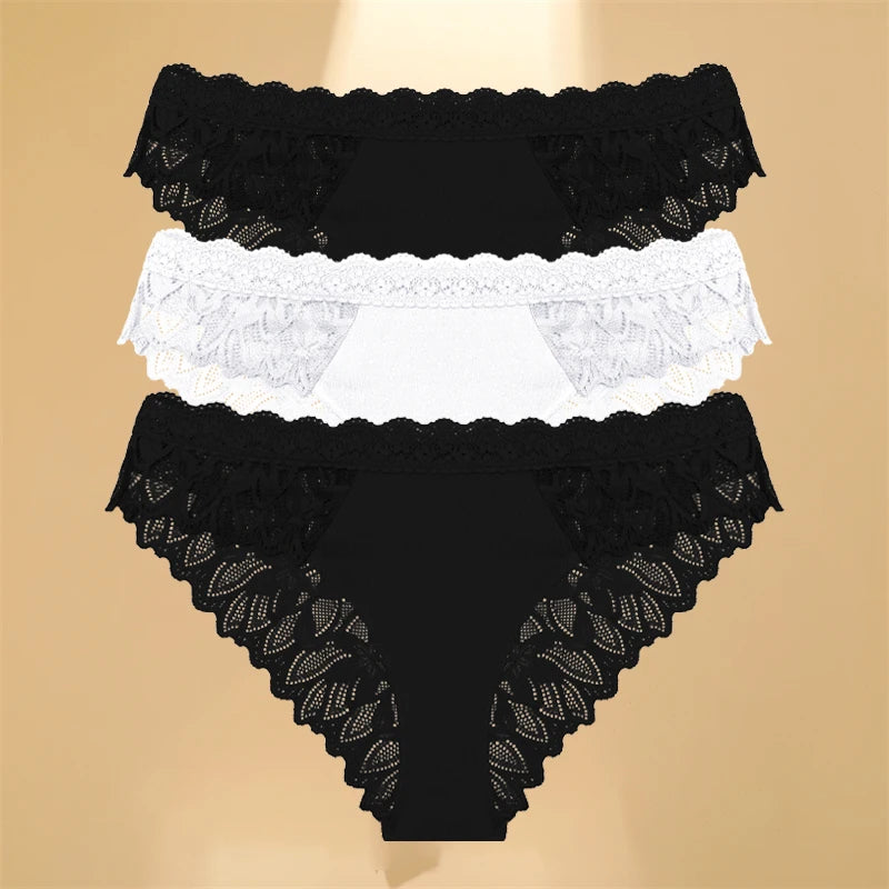 Lace Hollow Out Womens Underwear - Sexy Low-Waist Floral Briefs Breathable Lingerie - ZOOMNSTORE