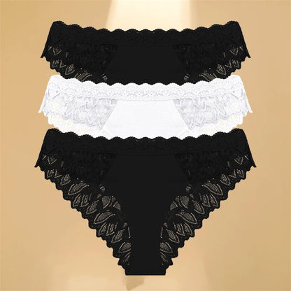 Lace Hollow Out Womens Underwear - Sexy Low-Waist Floral Briefs Breathable Lingerie - ZOOMNSTORE