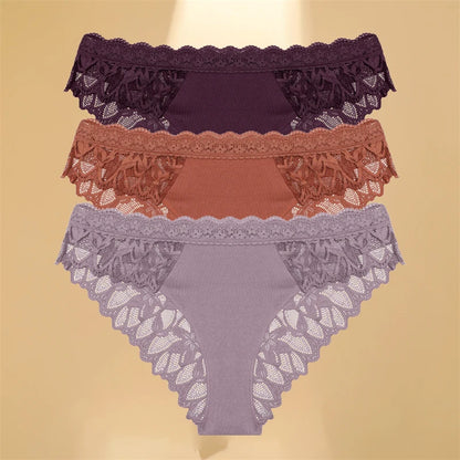 Lace Hollow Out Womens Underwear - Sexy Low-Waist Floral Briefs Breathable Lingerie - ZOOMNSTORE