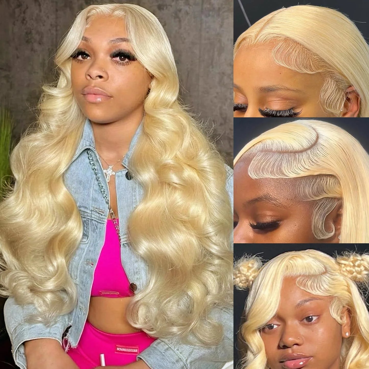 Lace Front Wig 13x6 Blonde Body Wave Human Hair Wig - 200 Density, Natural Hairline, Baby Hair - ZOOMNSTORE
